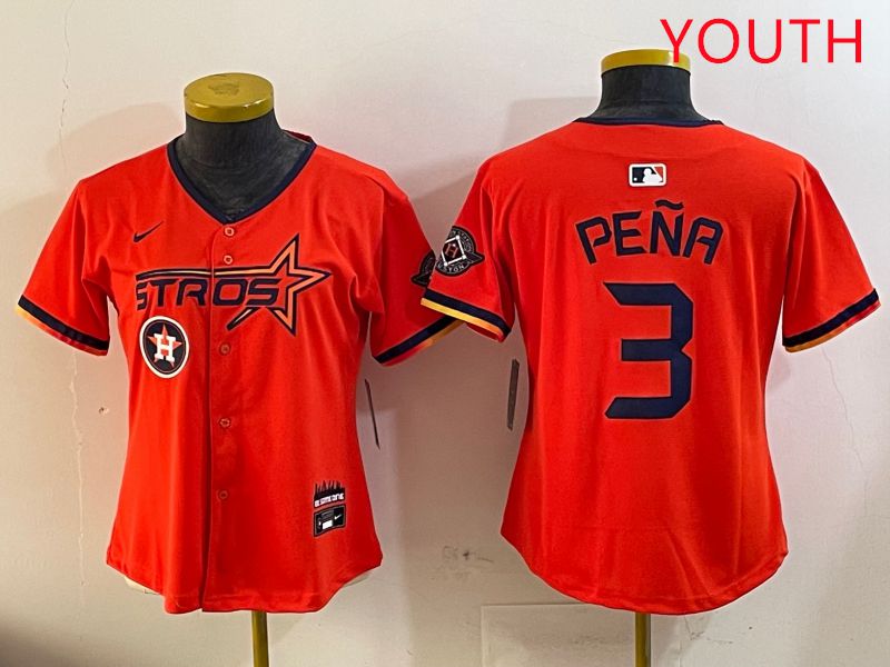 Youth Houston Astros Blank 3 Pena Three generations Joint Name 2025 Nike MLB Jersey style 8